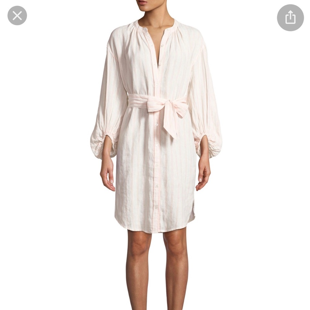Joie Beatrissa Linen Dress in Blush Sand Sz M, NWT